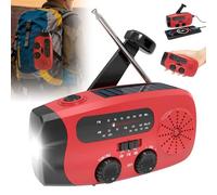 Wind Up Solar Radio, Emergency Solar Hand Crank Radio - 2000mAh Power Bank with LED Flashlight & SOS Alarm, AM/FM/Weather Band, USB Charger for Outdoor Survival & Camping (B)