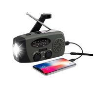 Wind Up Solar Radio, Hand Crank Radio Portable with LED Torch, Wind Up Torch for Camping Hiking, 2000mAh Solar and Hand-Crank Charging with SOS Alarm, AM/FM, Support Phone Charger (Green)