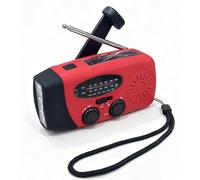 Wind Up Solar Radio, Hand Crank with AM/FM Emergency Weather Radio, 2000mAh Rechargeable USB Phone Charger, SOS Alarm, LED Bright Flashlight, for Outdoor Camping, Hiking