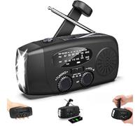 Wind Up Solar Radio, Portable Hand Crank Radio with AM/FM, Emergency Radio with 2000 mAh Rechargeable Power Bank,SOS Alarm, LED Torch Dynamo Radio,USB Mobile Phone Charger for Camping Outdoor