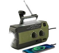 Wind Up Solar Radio,SOLARBABY Emergency Radio,Self-Powered Crank Radio with LED Torch,SOS Alarm, AM/FM Weather Radio with 4000 mAh Battery for Emergency Charging from Smartphone(Army Green)