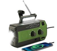 Wind Up Solar Radio,SOLARBABY Emergency Radio,Self-Powered Crank Radio with LED Torch,SOS Alarm, AM/FM Weather Radio with 4000 mAh Battery for Emergency Charging from Smartphone(Green)