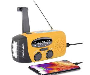 Wind Up Solar Radio, Survival Hand Crank Dynamo AM/FM Emergency Weather Radio, 2000mAh Rechargeable USB Phone Charger, SOS Alarm, LED Bright Flashlight, for Household and Outdoor Camping, Hiking