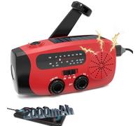 Wind Up Solar Radio with AM/FM, 2000mAh Power Bank, 3-Way Charging