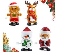 Wind Up Toy, 2026 New Christmas Stocking Stuffers, Jumping Walking Clockwork Toys, Fun Party Bag Fillers for Kids, 4 Piece Set