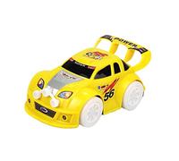 Wind Up Toy Car with Light and Sound Mini Electronic Vehicle Play Kids Educational Musical Flashing Lamp Toy (Yellow, One Size)