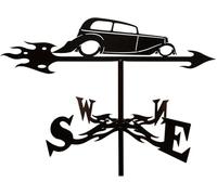 Wind Vane, Craft Weathervane Farm Stainless Steel Home Weather Vane Wind Direction Indicator, Metal Ornament Outdoor Garden Yard Roofs Measuring Tools(Car)