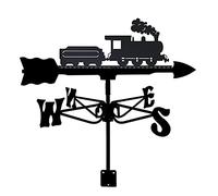 Wind Vane Decorative Wind Vane, Weathervane Train Shape Weather Vane for Roof Mount Outdoor Farm Tractor Car Airplane Classic Wind Direction Indicator with Anti-Rust Coating Measur(Train)