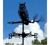 wind vane-Magic Broom Witch Weather Vane Rooftop Standing Wrought Iron s Cottage Weathercock for Outdoors Decor Yard Shed Home Fence (E)