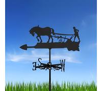 wind vane-Metal Crow Weather Vane Standing Decor Roof Corgi Silhouette Weathervane Garden Yard Halloween Decoration for Shed Home Fence Post (Cultivated Land)