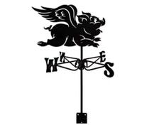 wind vane-Metal Flying Dragon Witch s Cottage Weathervane Indicator Roof Weathercock for Outdoors Garden Yard Shed Home Fence Decor (F)