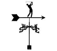 Wind Vane - Metal Wind Vane - Rust Proof Golf Theme for Garden, Yard and Country with Roof Mount | Direction Indicator Vane Roof Mounting Metal Res