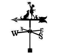 wind vane Stainless Steel Weather Vane With Bracket weathervane Measuring Tool Outdoor Metal Wind Direction Indicator Garden Courtyard Decoration (E)