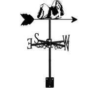Wind Vane Weathervane Ornament Roof Mount, Direction Indicator Decoration Accessories for Farm, Yard, Cupola, Post, Barns, Sheds, Gardens-Shih Tzu