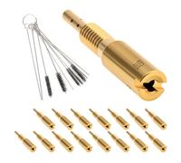 Windance 16 pcs/Box Brass Carburetor Slow Jet Kit #10 - #47.5 Fit for Mikuni HSR RS HS TM Carburetor VM28/486 with 5pcs Cleaning Needles, 5pcs Brush, High Precision Carb Pilot Jet