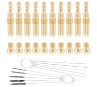 Windance 20pcs Carburetor Main Jet Kit 10pcs Main Nozzles+10pcs Slow Pilot Jet+10pcs Cleaning Brushes Needles, Fit for PWK Keihin OKO CVK PWM (K100-K140)