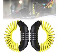 Windance 2pcs Motorcycle Helmet Lock Cable, Anti-Theft Retractable Luggage Lock with 4 Digit Password Combination Security Lock (Yellow 2PCS)