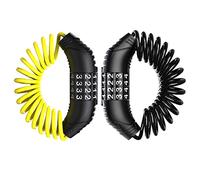 Windance 2pcs Motorcycle Helmet Lock Cable, Anti-Theft Retractable Luggage Lock with 4 Digit Password Combination Security Lock (Black+Yellow)