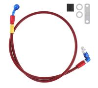 Windance 39" 100cm Motorcycle Hydraulic Brake Clutch Line,M10 90 Degree Flexible Steel Braided Brake Oil Hoses Pipe with 28 Degree Banjo Fit for ATV Motocross Pit Dirt Street Racing bike (Red)