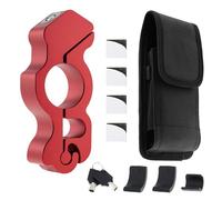Windance Motorcycle Anti Theft Lock Heavy Duty Throttle Brake Locks with Waist Bag, Handlebar Grip Front Wheel Brake Security Lock for Mopeds Motorbikes Scooters ATVs (Red)