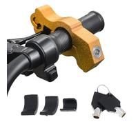Windance Motorcycle Handlebar Grip Lock,Throttle Clutch Brake Lever Lock, Anti Theft 2 Keys to Secure Your Motorcycle Bike ATV Moped Scooter in Under 5 Seconds (Yellow, L)