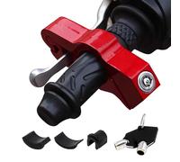 Windance Motorcycle Handlebar Grip Lock,Throttle Clutch Brake Lock, Anti Theft 2 Keys to Secure Your Motorcycle Bike ATV Moped Scooter in Under 5 Seconds (Red, M)