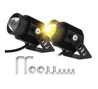 Windance Super Bright LED Spotlight High Low Beam Auxiliary Driving Lights White Yelow Fog Work Lights for Motorcvcle Scooter ATV UTV Tractor Truck Boat (Black)
