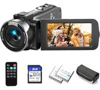 Windancy 4K Video Camera, 48MP 30FPS Camcorder for YouTube, FHD1080P Video Vlogging Recorder /18X Digital Zoom /3.0'' 270°Rotation IPS Screen Camera Camcorder,with Remote / 2 Batteries/SD card (1302)