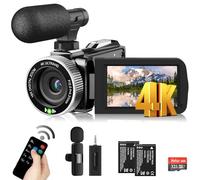 Windancy 4K Video Camera, 48MP 30FPS Camcorder for YouTube, FHD1080P Video Vlogging Recorder /18X Digital Zoom /3.0'' 270°Rotation IPS Screen Camera Camcorder,with Remote / 2 Batteries (901)