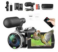 Windancy 4K Video Camera, 48MP 30FPS Camcorder for YouTube, FHD1080P Video Vlogging Recorder /18X Digital Zoom /3.0'' 270°Rotation IPS Screen Camera Camcorder,with Remote / 2 Batteries/SD card