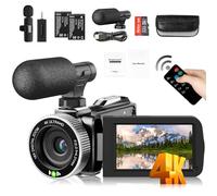 Windancy Video Camera, 4K 48MP Camcorder with 60FPS, 18X Digital Zoom & 3.0'' 270° Rotatable IPS Screen - Ideal for YouTube, Vlogging, and FHD 1080P Recording, Includes Remote, 2 Batteries & SD Card