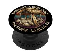 Windansea Surf Club The Shack La Jolla CA Vintage Surfing PopSockets Adhesive PopGrip