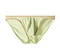 WINDAY Men's Briefs Modal Silk Low Rise Bikini Brief Soft Moisture Wicking Underwear, 1-pack Yellow Green a, XL