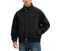 Windbreaker Men's Cycling Oversized Transition Jacket Stand-Up Collar Windbreaker with Zip Bomber Jacket Without Hood Jacket Lightweight Flight Jacket Baseball Blouson Sport, black, XXL