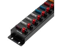 WINDCAMP AP-8 8-Port 40A Power Splitter Distributor with 8 Connectors & Fuses, Aluminium, Black