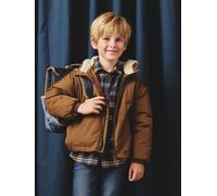 Windcheater with Sherpa-Lined Hood for Boys caramel