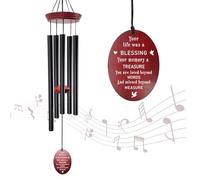 windchimes Sympathy Memorial Wind Chimes - 33" Tuned Wind Chime with “Your Life was a Blessing” Saying, Red Wood Wind Sail for Loss of Loved One, Bereavement Gift for Mom, Dad, Grandma or Friend