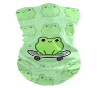 Winddichter Half Face Schal Niedlicher Frosch Auf Dem Skateboard Half Face Kopfbedeckung Multifunktion Headwrap Für Herren Yoga Outdoor