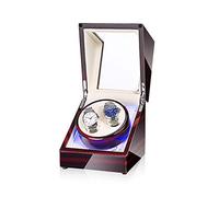 Winder Automatic Winder,Double Winder Box for Automatic Watches, with Blue Led Light, Wood Shell Piano Paint Exterior, Extremely Silent Motor,F Winder