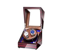 Winder Automatic Winder,Double Winder Box for Automatic Watches, with Blue Led Light, Wood Shell Piano Paint Exterior, Extremely Silent Motor,F Winder