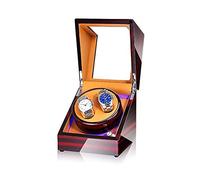 Winder Automatic Winder,Double Winder Box for Automatic Watches, with Blue Led Light, Wood Shell Piano Paint Exterior, Extremely Silent Motor,F Winder