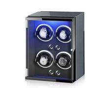 Winder Automatic Winder for 4 Watches 4 TPD Modes Self-Winding Mechanical Rocker Storage Display Case with LED Light Quiet Motor for Men and Women Watches (Color : B) Atmosphere