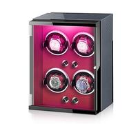 Winder Automatic Winder for 4 Watches 4 TPD Modes Self-Winding Mechanical Rocker Storage Display Case with LED Light Quiet Motor for Men and Women Watches (Color : B) Atmosphere