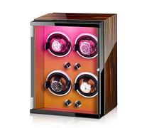 Winder Automatic Winder for 4 Watches 4 TPD Modes Self-Winding Mechanical Rocker Storage Display Case with LED Light Quiet Motor for Men and Women Watches (Color : B) Atmosphere