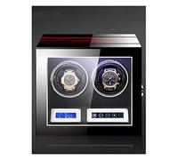 Winder Winder for 2 Watches, Fingerprint Lock, Touch Screen, Remote Control, Anti-Magnetic, Ultra-Quiet Shaker, LED Light Winder