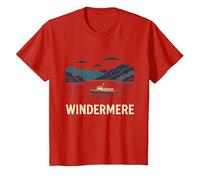 Windermere Lake District T-Shirt, Youth, Red, 4T