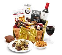 Windermere Red Wine Hamper - Luxury Merlot Gift Set with Gourmet Chocolates, Shortbread, Chilli Peanuts, Jam, Marmalade - Food and Red Wine Gifts for Birthdays and Celebrations, from Regency Hampers