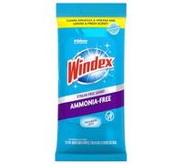 Windex Wipes Glass Cleaning Ammonia Free, Pre-Moistened Wipes for Cleaning All Glass Surfaces, Crystal Rain Fresh Scent, 25 Count
