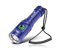 WindFire Dive Torch - Super Bright Rechargeable Diving Flashlight with 3 Modes & Power Indicator, IPX8 Waterproof, Underwater Scuba & Snorkeling Torch for Diving, Lightweight & Compact (Blue)