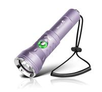 WindFire Dive Torch, Super Bright Rechargeable Scuba Flashlight with Power Indicator & 4 Modes, 12° Beam Angle, Waterproof Diving Torches, Snorkeling & Underwater Exploration Light (Purple)